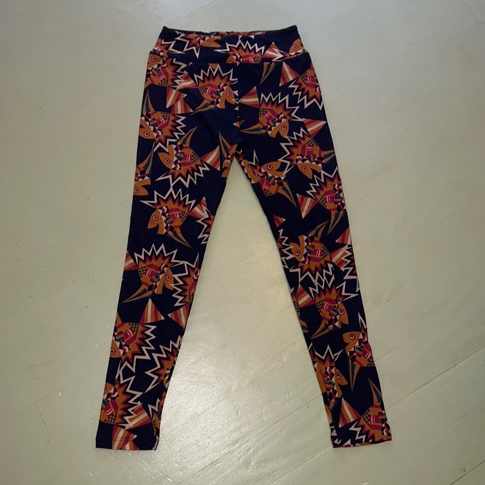 LuLaRoe One Size Orange Fish Leggings
